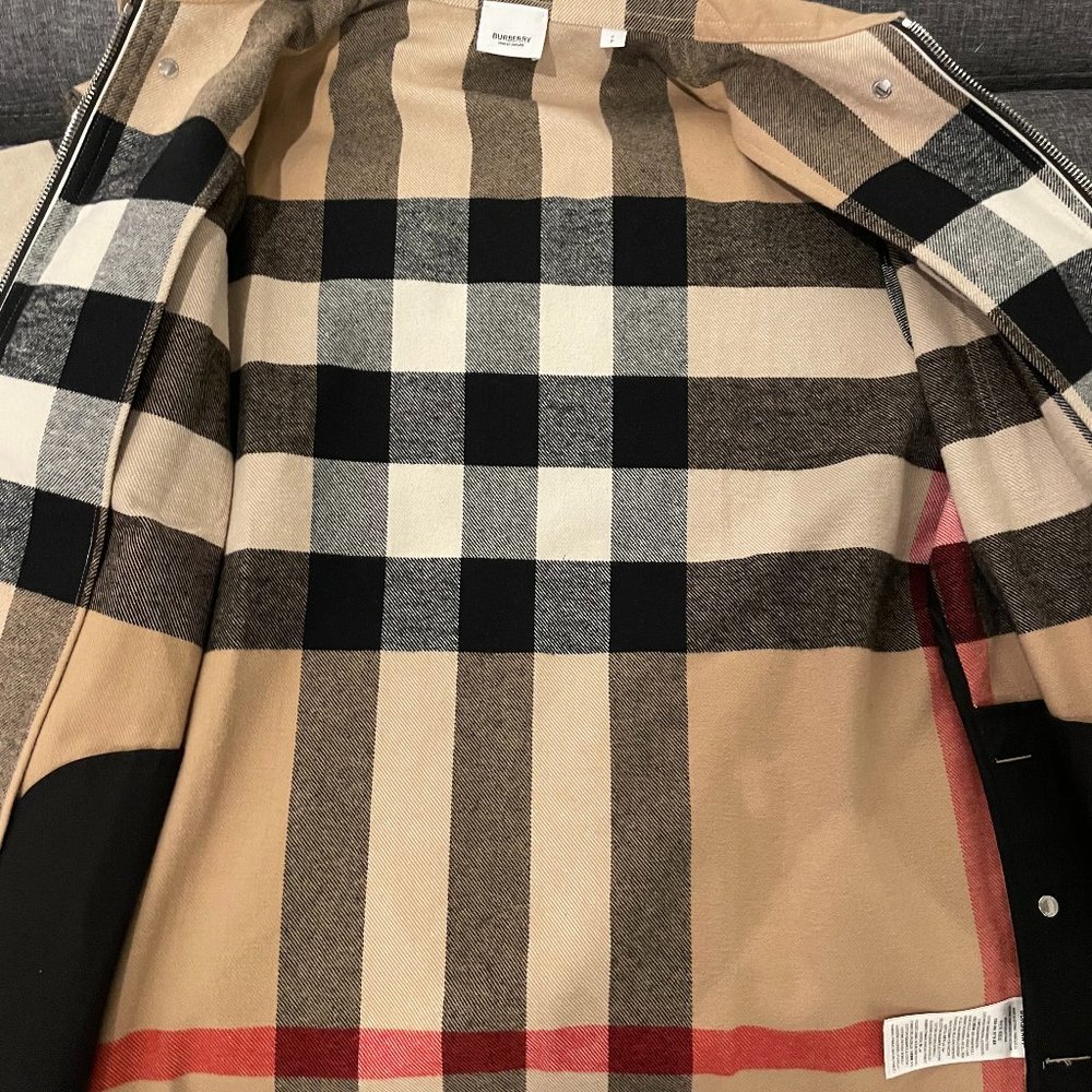 SOLD - Burberry Exaggerated Check Wool Cotton Overshirt - Picture 3 of 8